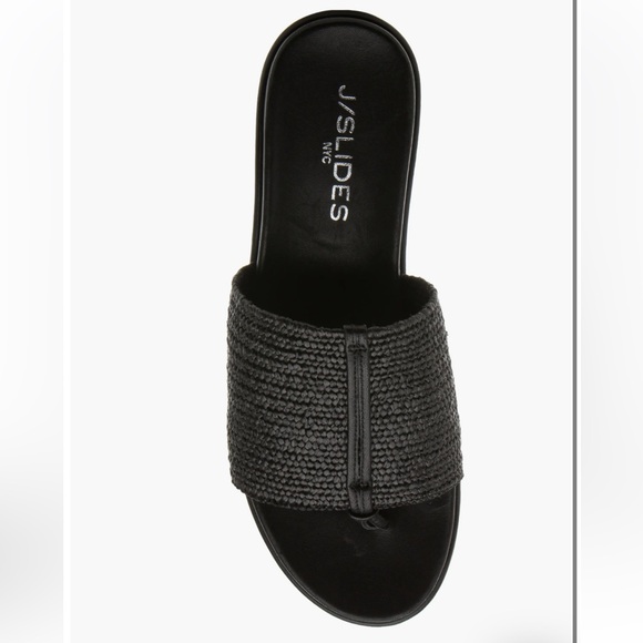 NWT J/SLIDES QUO Black Woven Wedge Sandal - Picture 5 of 15